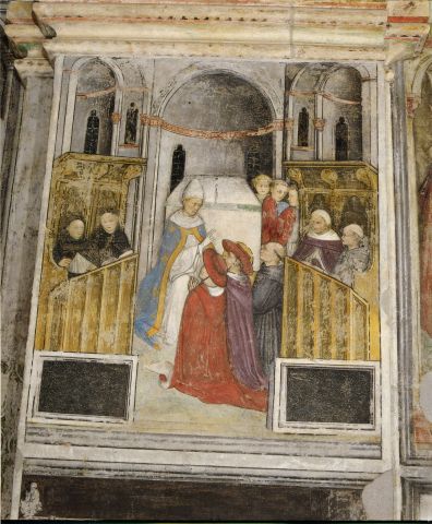 Tomba, Umberto — Badile Giovanni - sec. XV - San Girolamo viene nominato cardinale da papa Liberio — insieme, dopo il restauro